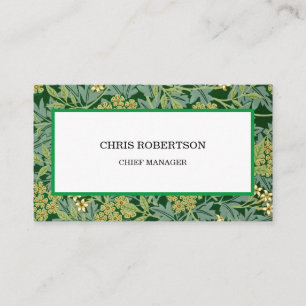 Jasmijn Bloemen Patroon Groen Wit Minimalist Visitekaartje