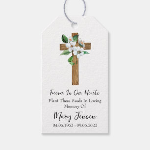 Jasmijn Cross-herdenkingszakje met zaadjes voor ee Cadeaulabel
