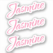 Jasmijn Decoratieve Naam in Roze x3 Sticker (Voorkant)
