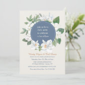 Jasmijn en orchideeën botanische bruiloft kaart (Staand voorkant)