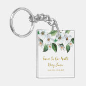 Jasmijn-herdenking Rouwfoto-sleutelhanger Sleutelhanger (Voorkant Links)