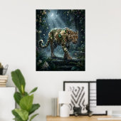 Jasmijn Luipaard Maan Bloesem Poster (Thuiskantoor)