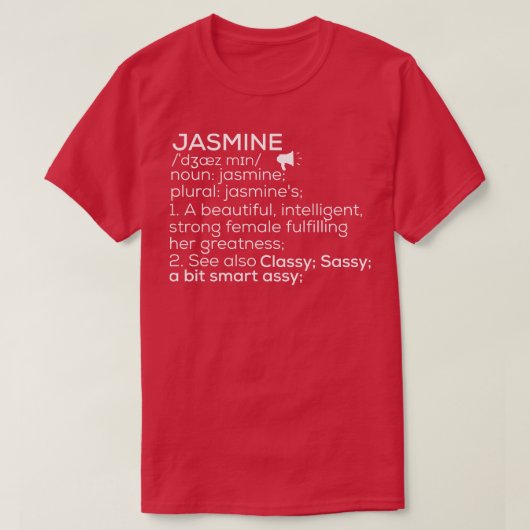 Jasmijn Naam Jasmijn Definitie Jasmijn Vrouw Nam T-shirt (Design voorkant)