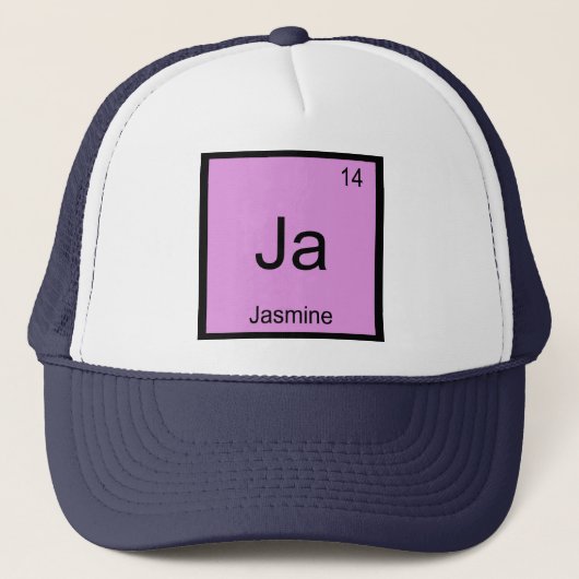 Jasmijn Name Chemistry Element Periodic Table Trucker Pet (Voorkant)