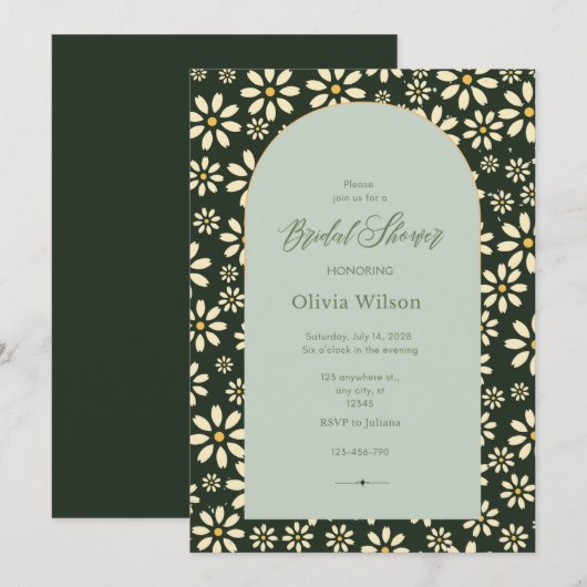 jasmijnbloem Bridal Shower Uitnodiging (Voorkant / Achterkant)