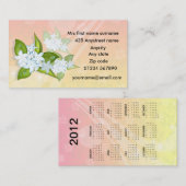 Jasmijnbloemen 2 kalender-visitekaartjes 2012 visitekaartje (Voorkant / Achterkant)