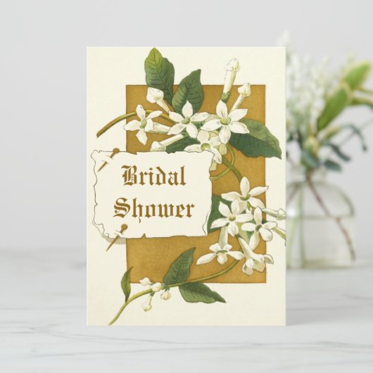  jasmijnbloemen bruiloft vrijgezellenfeest kaart (Staand voorkant)