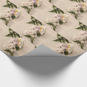 jasmijnbloemen en lib met scriptverpakkingpapier cadeaupapier (Hoek)