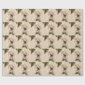 jasmijnbloemen en lib met scriptverpakkingpapier cadeaupapier (Vlak)