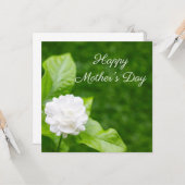 Jasmijnbloemen staan op groen Moederdag Kaart (Voorkant / Achterkant in situ)