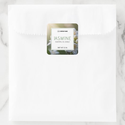 Jasmin geurkaars Label Sticker (Tas)