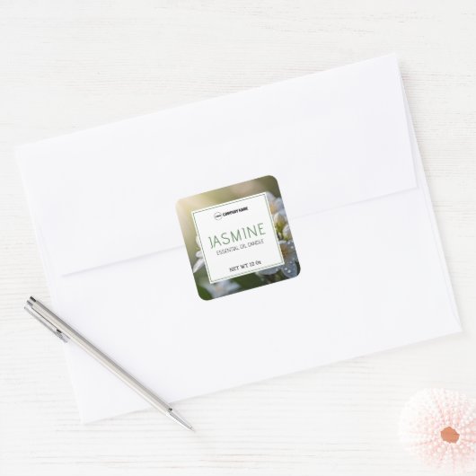 Jasmin geurkaars Label Sticker (Envelop)
