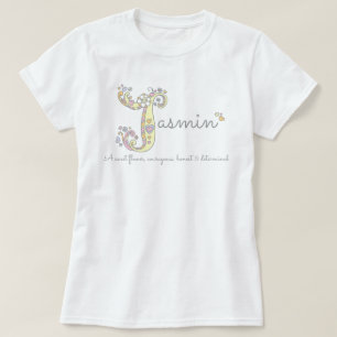 Jasmin meisjes J naam betekent monogram t-shirt