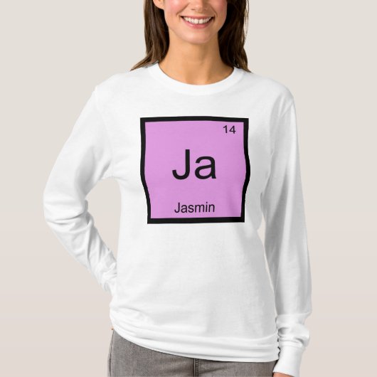 Jasmin Name Chemistry Element Periodic Table T-shirt (Voorkant)