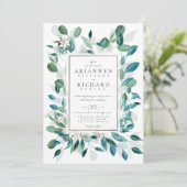 Jasmin rustic garden bruiloft-uitnodiging kaart (Staand voorkant)