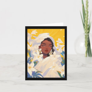 Jasmin Schattige Bloemen Zwart Meisje Kaart