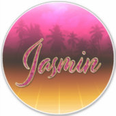 Jasmin Vorname Name golden pink Aufkleber Sticker (Voorkant)