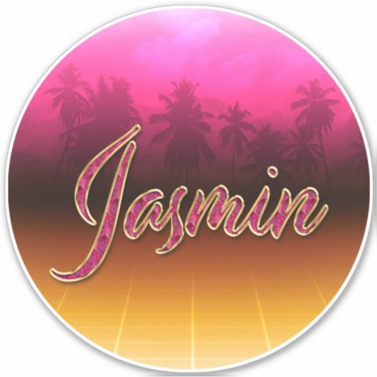 Jasmin Vorname Name golden pink Aufkleber Sticker (Voorkant)