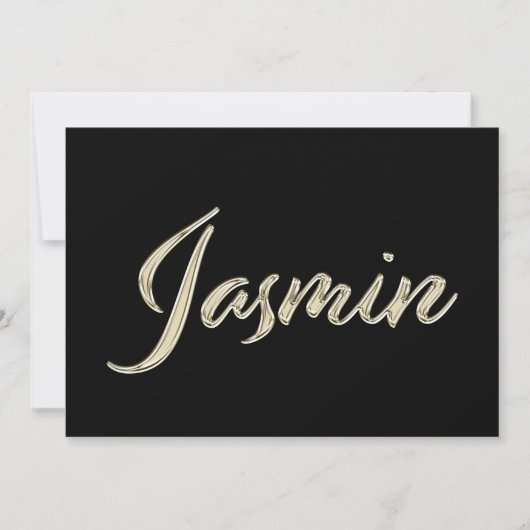 Jasmin white gold Handwriting Karte Kaart (Voorkant)