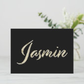 Jasmin white gold Handwriting Karte Kaart (Staand voorkant)