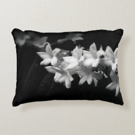 Jasmine Black en White Flowers Foto Accent Kussen
