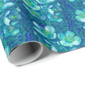 Jasmine Bloom  bloemen Floral Pattern Blue Cadeaupapier (Rol Hoek)