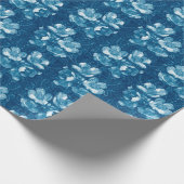 Jasmine Bloom  bloemen Floral Pattern Blue Cadeaupapier (Hoek)