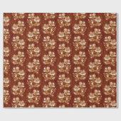 Jasmine Bloom  bloemen Floral Pattern Brown Cadeaupapier (Vlak)