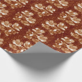 Jasmine Bloom  bloemen Floral Pattern Brown Cadeaupapier (Hoek)
