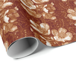 Jasmine Bloom  bloemen Floral Pattern Brown Cadeaupapier
