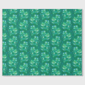 Jasmine Bloom  Flowers Floral Pattern Green Cadeaupapier (Vlak)