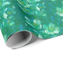 Jasmine Bloom  Flowers Floral Pattern Green Cadeaupapier