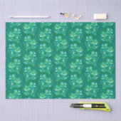 Jasmine Bloom Flowers Floral Pattern Green Tissuepapier (Craft)