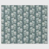 Jasmine Bloom Flowers Floral Pattern Grey Cadeaupapier (Vlak)