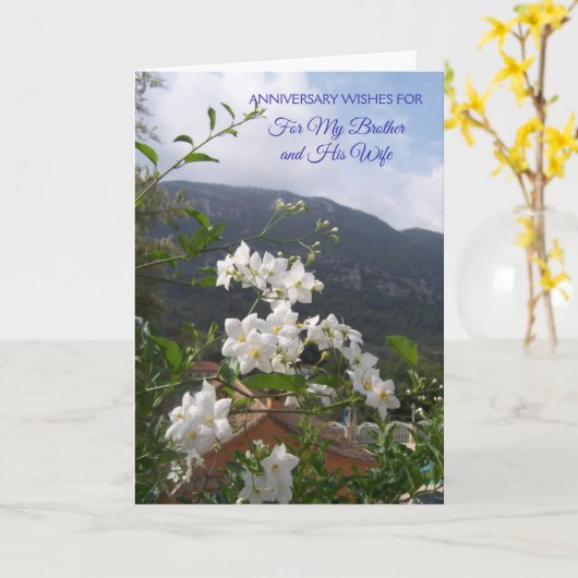 Jasmine Broer En Echtgenoot Gepersonaliseerde Verj Kaart (Gele Bloem)