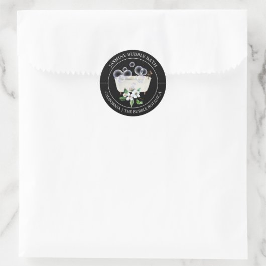 Jasmine Bubble Bath label (Tas)