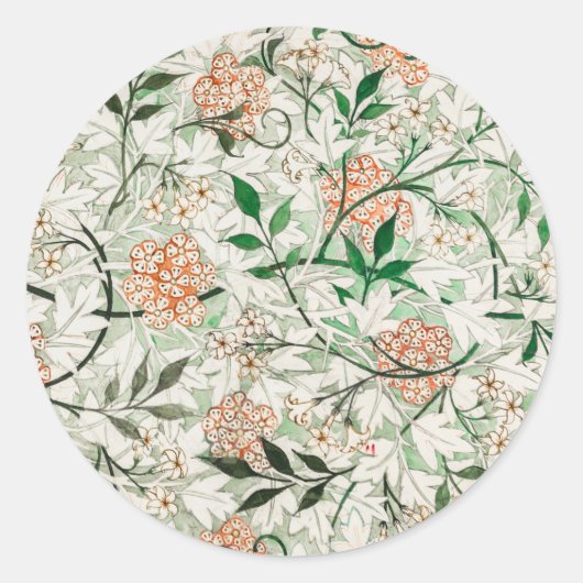 Jasmine by William Morris Ronde Sticker (Voorkant)