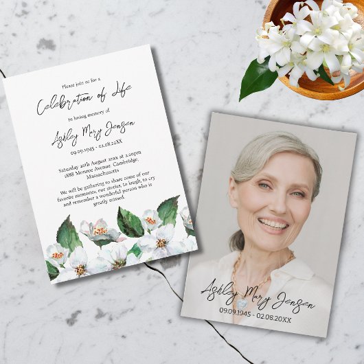 Jasmine Celebration of Life Photo Funeral Kaart