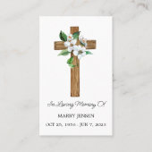 Jasmine Cross Memorial Funeral Prayer Card Visitekaartje (Voorkant)