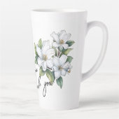 Jasmine "Dank je!" Bewerkbare slogan en naam Latte Mok (Rechts)