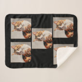Jasmine de Calico kattenschilderij Sherpa Deken (Voorkant (horizontaal))
