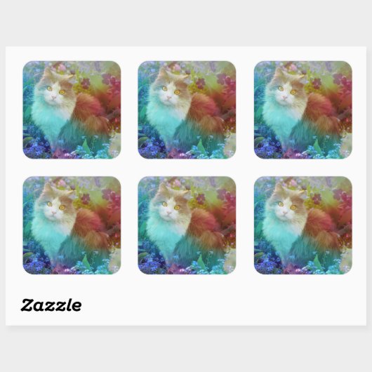 Jasmine de Kitten Vierkante Sticker (Vel)