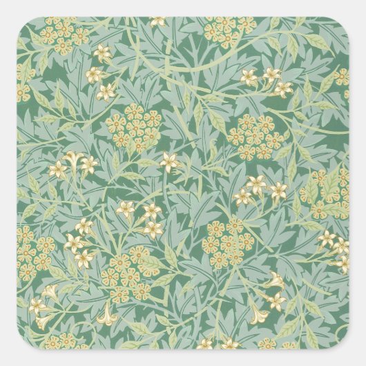 Jasmine door William Morris Vierkante Sticker (Voorkant)