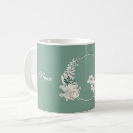 Jasmine Floral Green Geometric Wedding Party Koffiemok