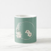 Jasmine Floral Green Geometric Wedding Party Koffiemok (Center)