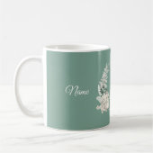 Jasmine Floral Green Geometric Wedding Party Koffiemok (Links)