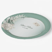 Jasmine Floral Green Geometric Wedding Party Papieren Bordje (Gekanteld)