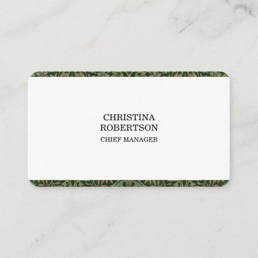 Jasmine Floral Pattern Green Flower Garden Visitekaartje (Voorkant)