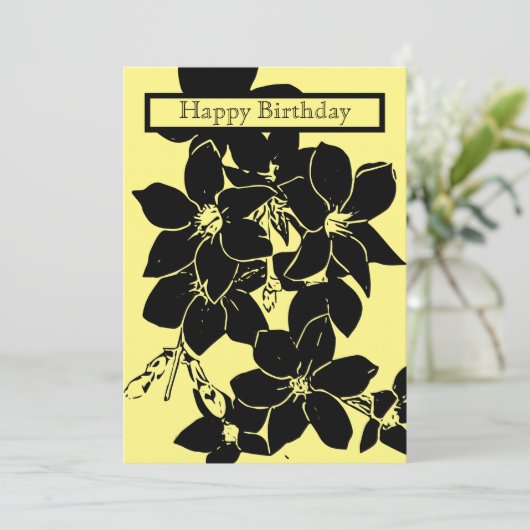 Jasmine Flower Birthday Flat Wenskaart Kaart (Staand voorkant)
