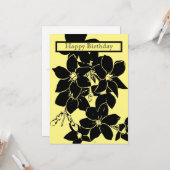 Jasmine Flower Birthday Flat Wenskaart Kaart (Voorkant / Achterkant in situ)